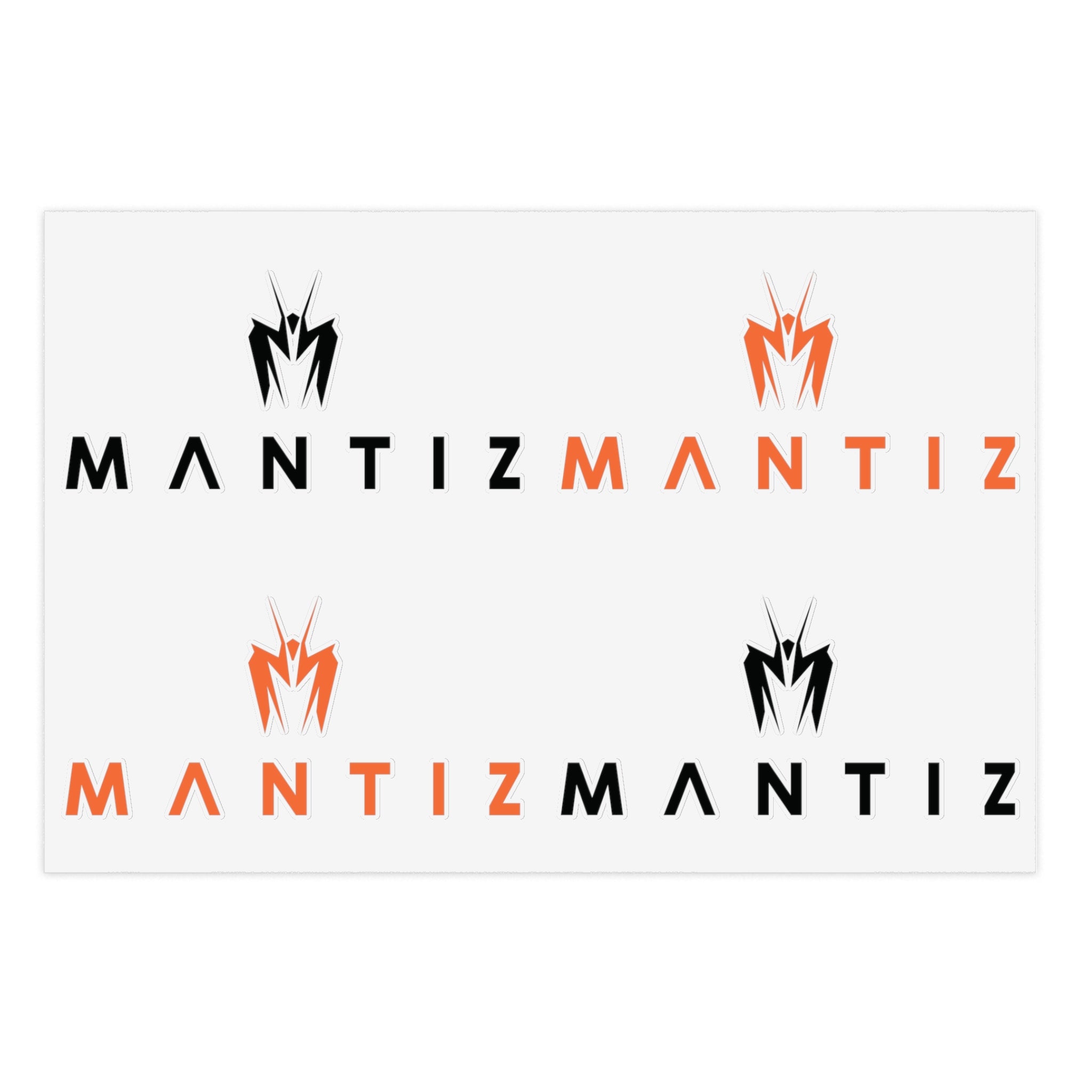 Mantiz Logo Sticker Sheet — Minimal Black Branding Stickers