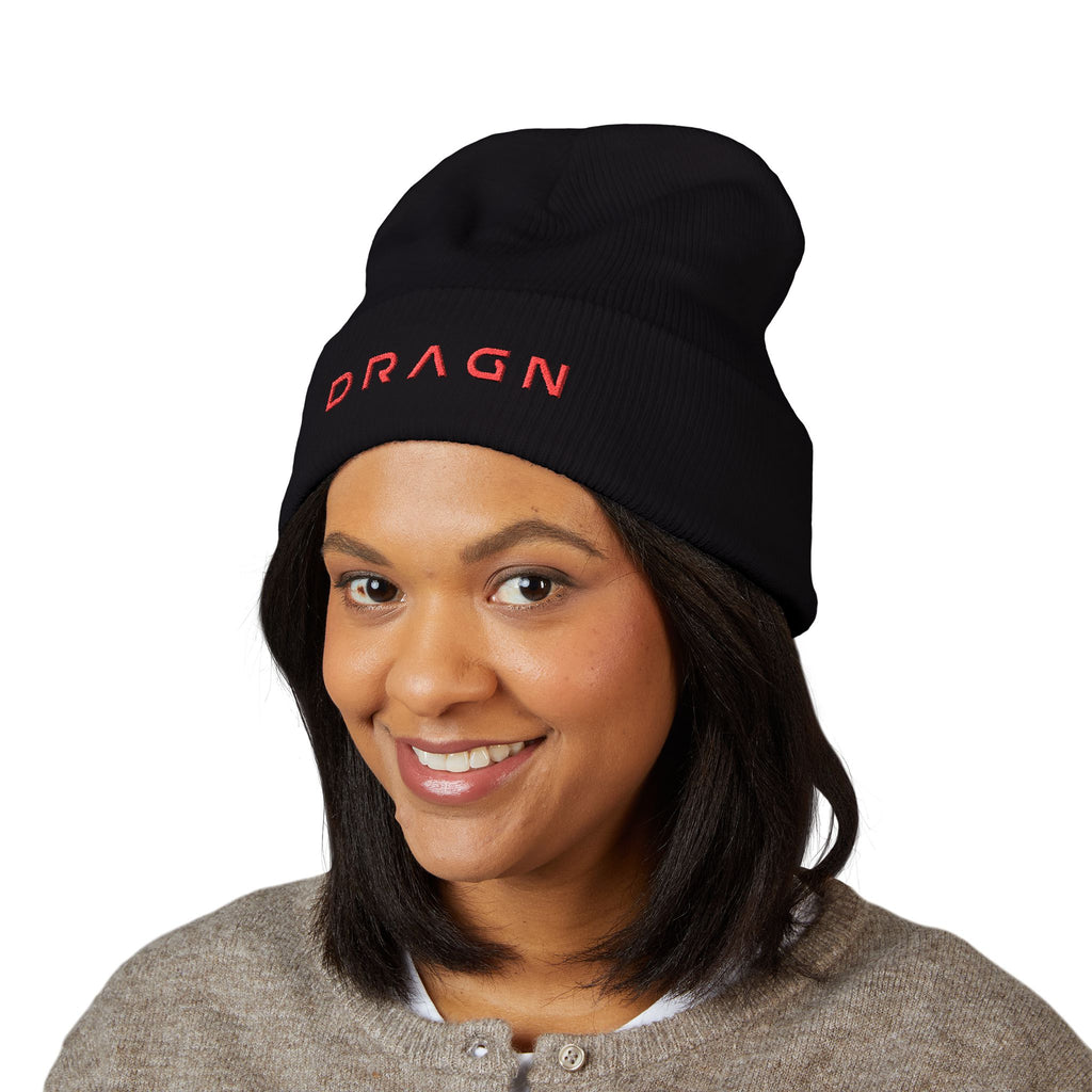 Embroidered 'DRAGN' Cuffed Beanie