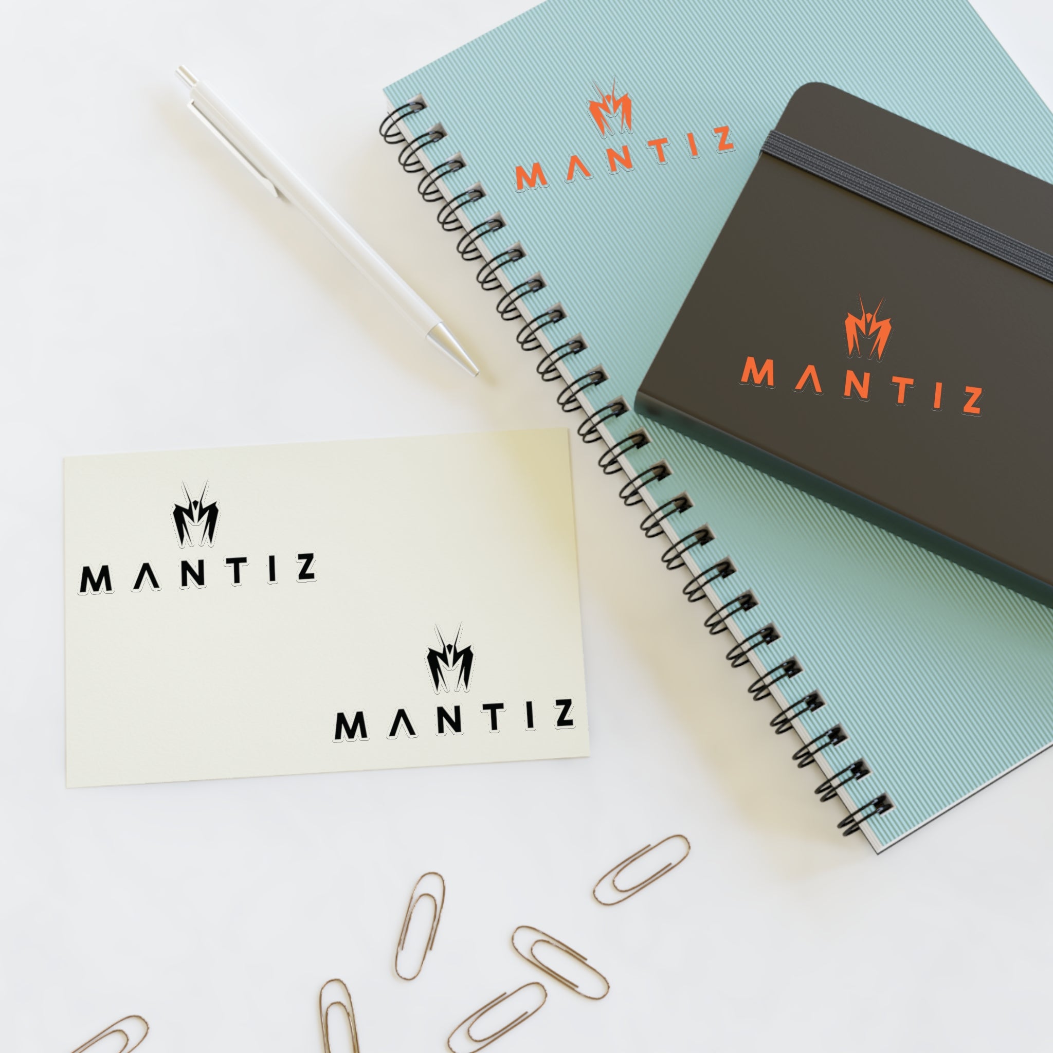 Mantiz Logo Sticker Sheet — Minimal Black Branding Stickers