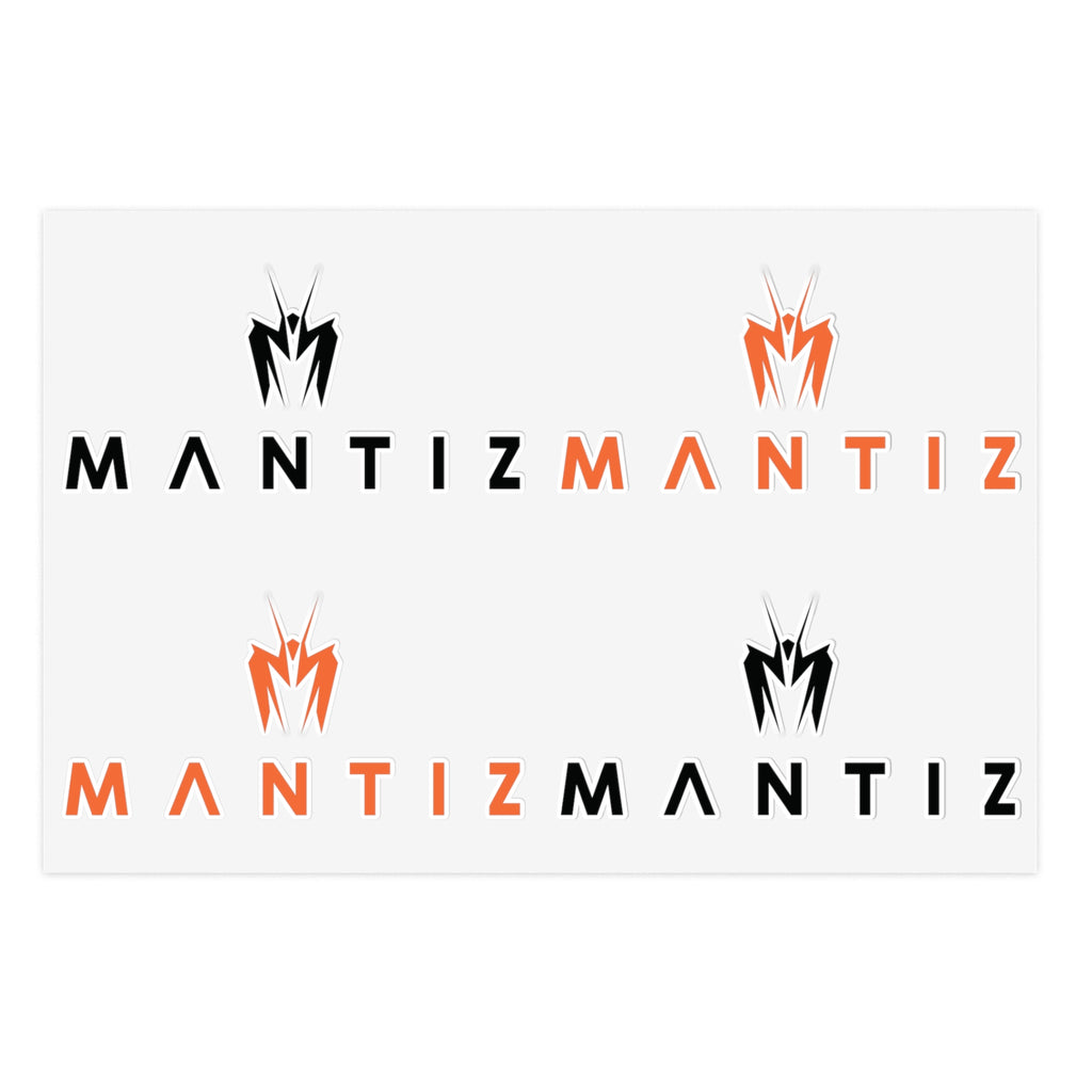 Mantiz Logo Sticker Sheet — Minimal Black Branding Stickers