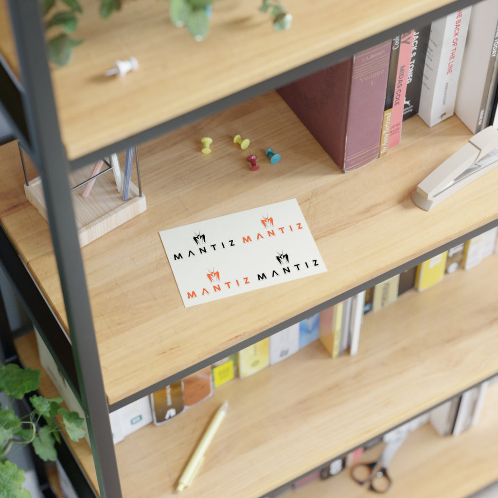 Mantiz Logo Sticker Sheet — Minimal Black Branding Stickers